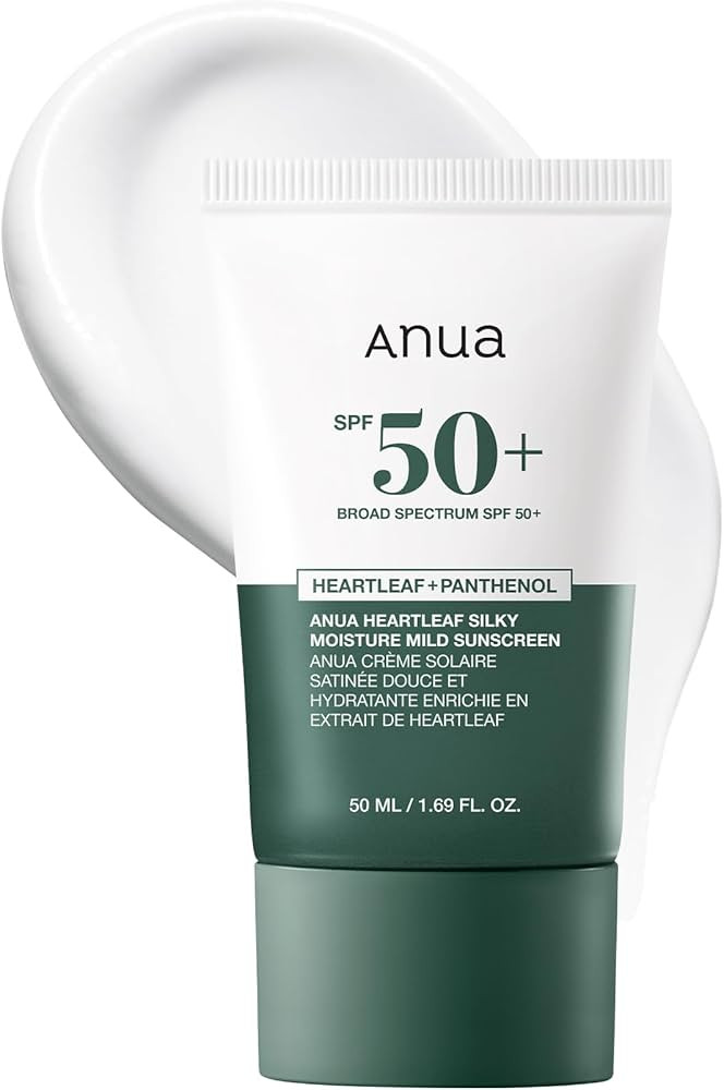 Anua Heartleaf - Protector solar suave y sedoso de amplio espectro SPF 50+ con fórmula hidratant... | Amazon (US)