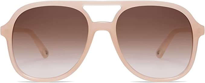 SOJOS Retro Square Polarized Aviator Sunglasses Womens Mens 70s Vintage Double Bridge Sun Glasses... | Amazon (US)