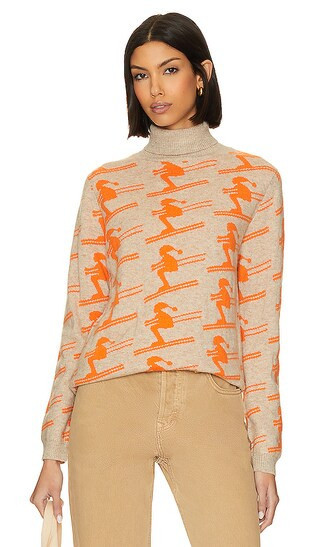 JUMPER 1234 All Over Ski Roll Collar Sweater in Light Grey,Orange. - size 2 (also in 1) | Revolve Clothing (Global)