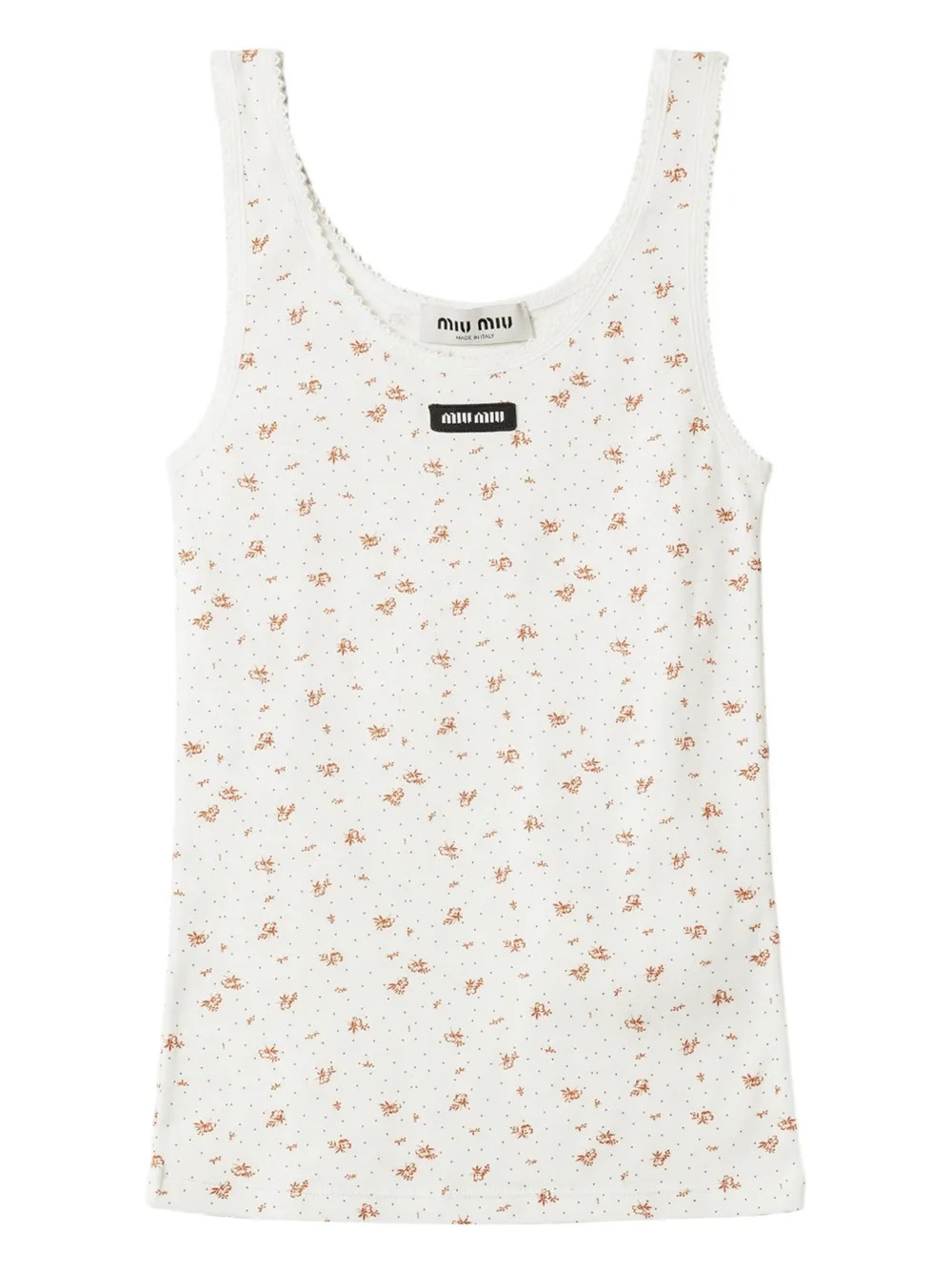 Miu Miu ribbed jersey tank top - White | Farfetch Global