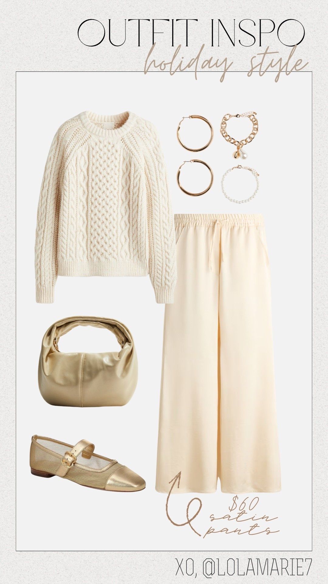 Monochromatic holiday style 🤍
Satin pants for only $60!!

#hm #holidayoutfit #satinpants

#LTKHoliday #LTKGiftGuide #LTKSeasonal