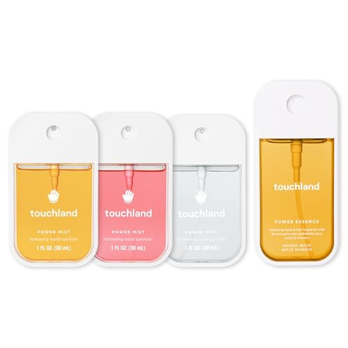 Touchland TROPICAL PARADISE SET, Power Mist Hydrating Hand Sanitizer Spray, (Mango, Beach Coco, Watermelon) 1 FL. OZ., + Mango Mojo Body & Hair Fragrance Mist, 2 FL. OZ., Travel Size Set | Amazon (US)