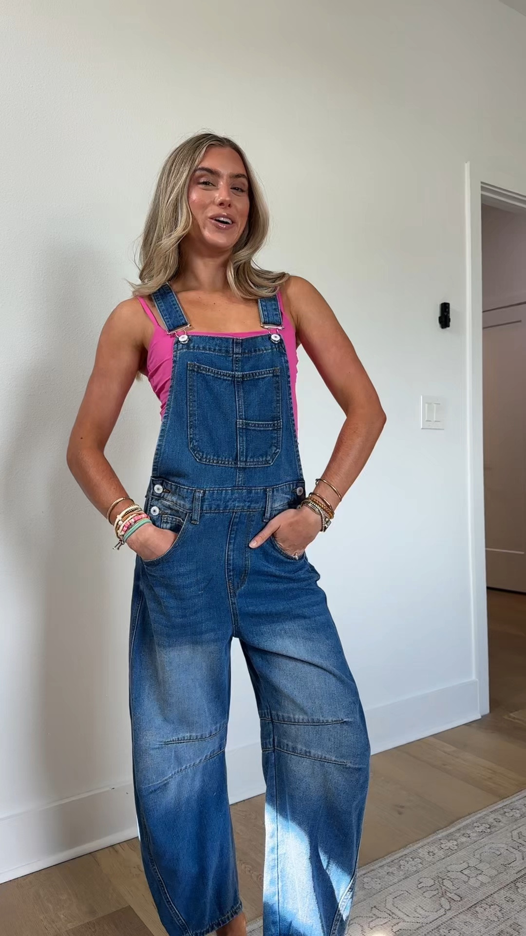 Amazon size xs PLNOTME Womens Denim Bib Overalls Barrel Leg Adjustable Strap Jean Pants Jumpsuits with Pockets. My tank top is Pumiey.

#LTKootd #LTKSaleAlert #LTKdayinmylife