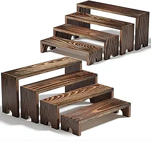 2 Set Wooden Tiered Risers Display Stands for Vendor Events,Stackable Wood Cupcake Display Stand,... | Amazon (US)