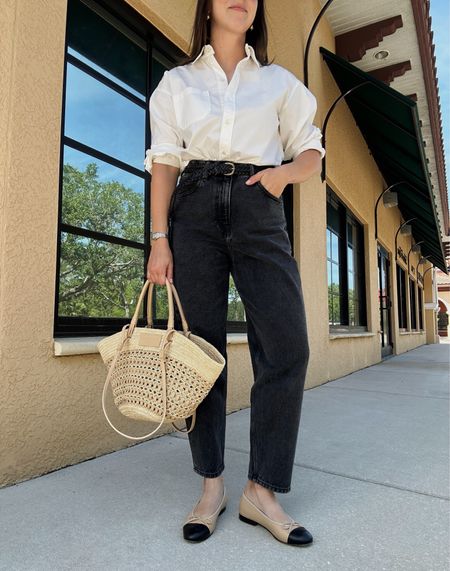 Spring outfit, jeans, woven bag, ballet flats

#LTKstyletip #LTKSeasonal