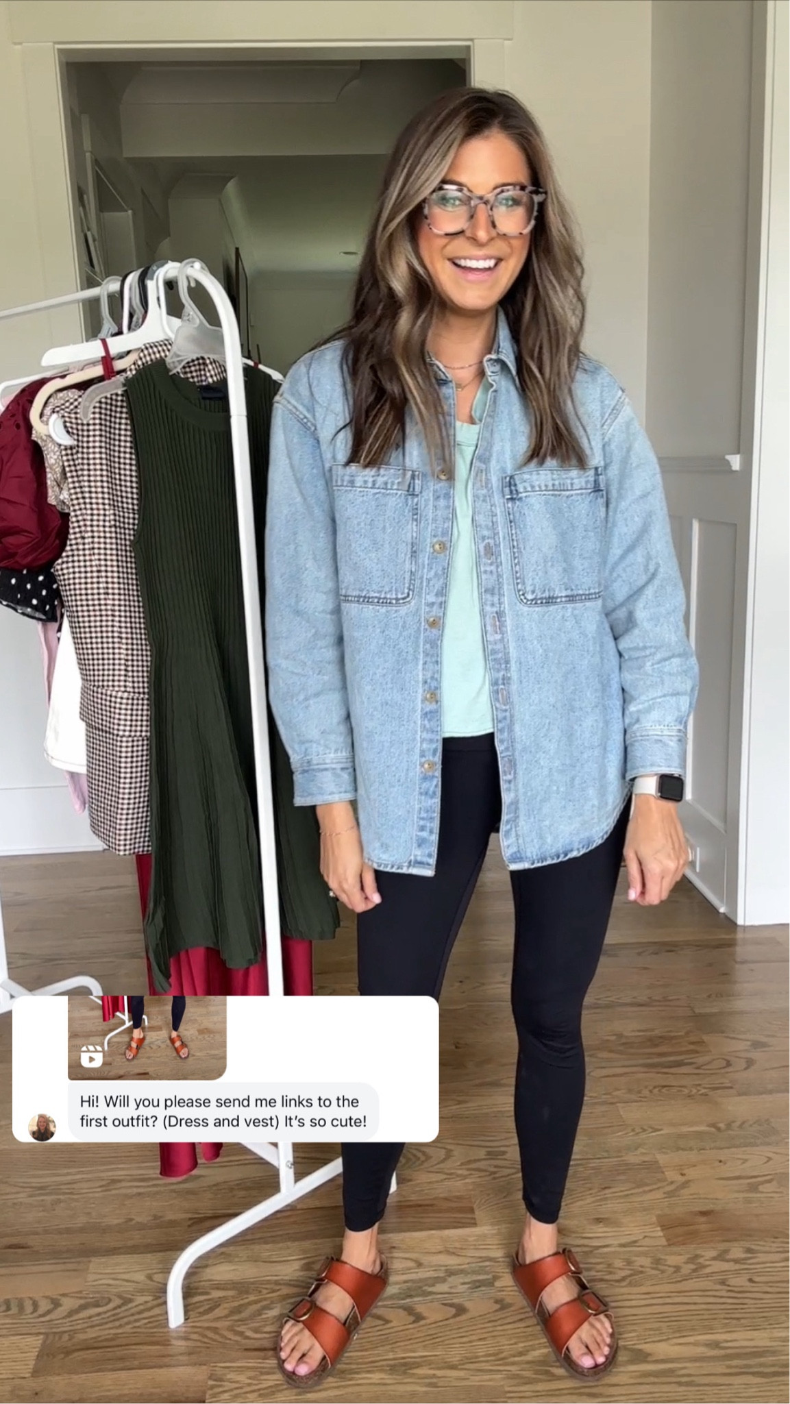 Madewell Jean button up - small 
Top - small 
Leggings - small 
Shoes - Walmart linked similar 

#LTKActive #LTKSeasonal #LTKBacktoSchool