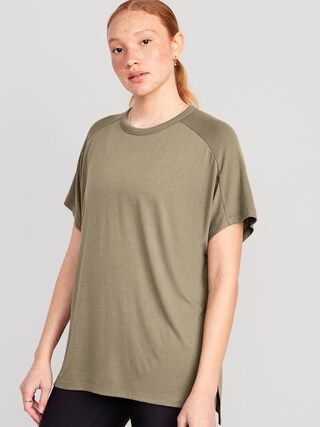 UltraLite Oversized Rib-Paneled Tunic T-Shirt for Women | Old Navy (US)