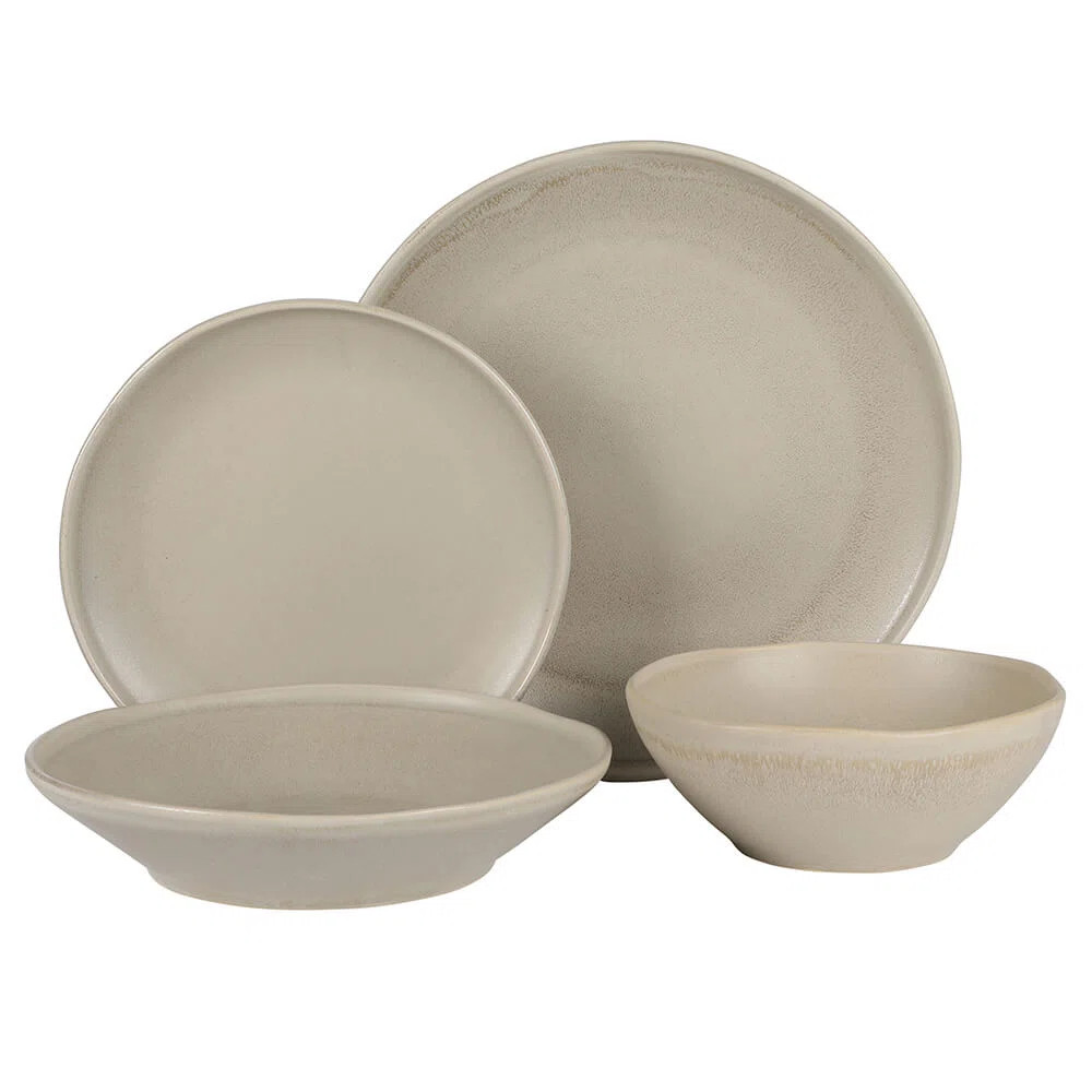 Gibson Elite Island Cove 16 Piece (Service for 4) Plates and Bowls Reactive Glaze Organic Round D... | Wayfair North America