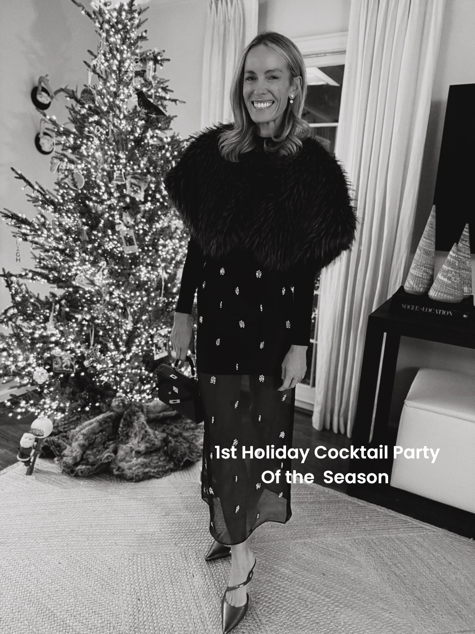 Size 2 skirt, small bodysuit and the best fur collar! 