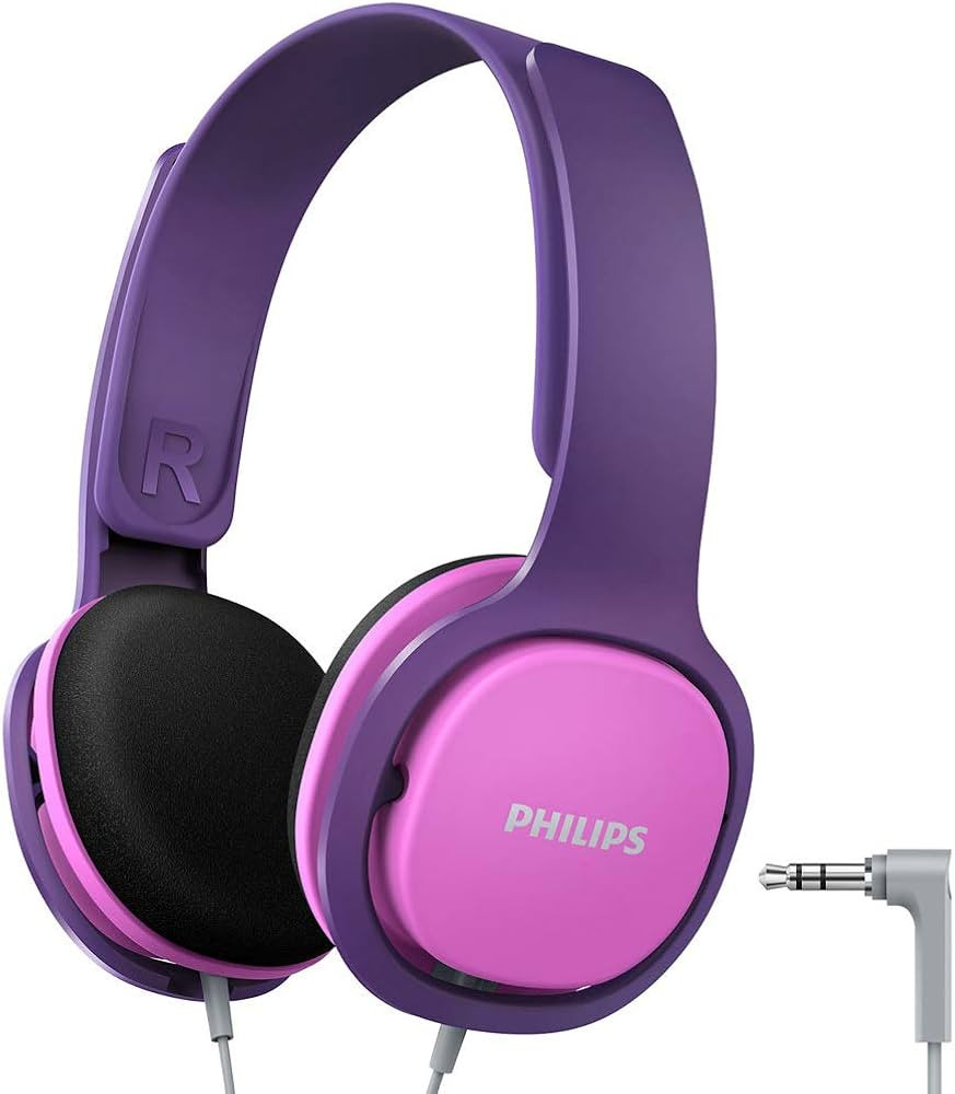 PHILIPS Coolplay Kids On-Ear Headphones - 85dB Volume Limiter - Safer Hearing (SHK2000PK), Purple | Amazon (US)