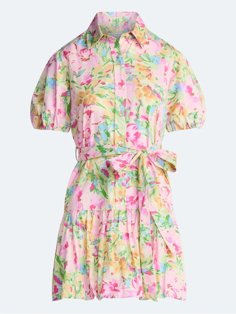 Free Assembly Women's and Women's Plus Cotton Mini Dress with Puff Sleeves, Sizes XS-4X | Walmart (US)