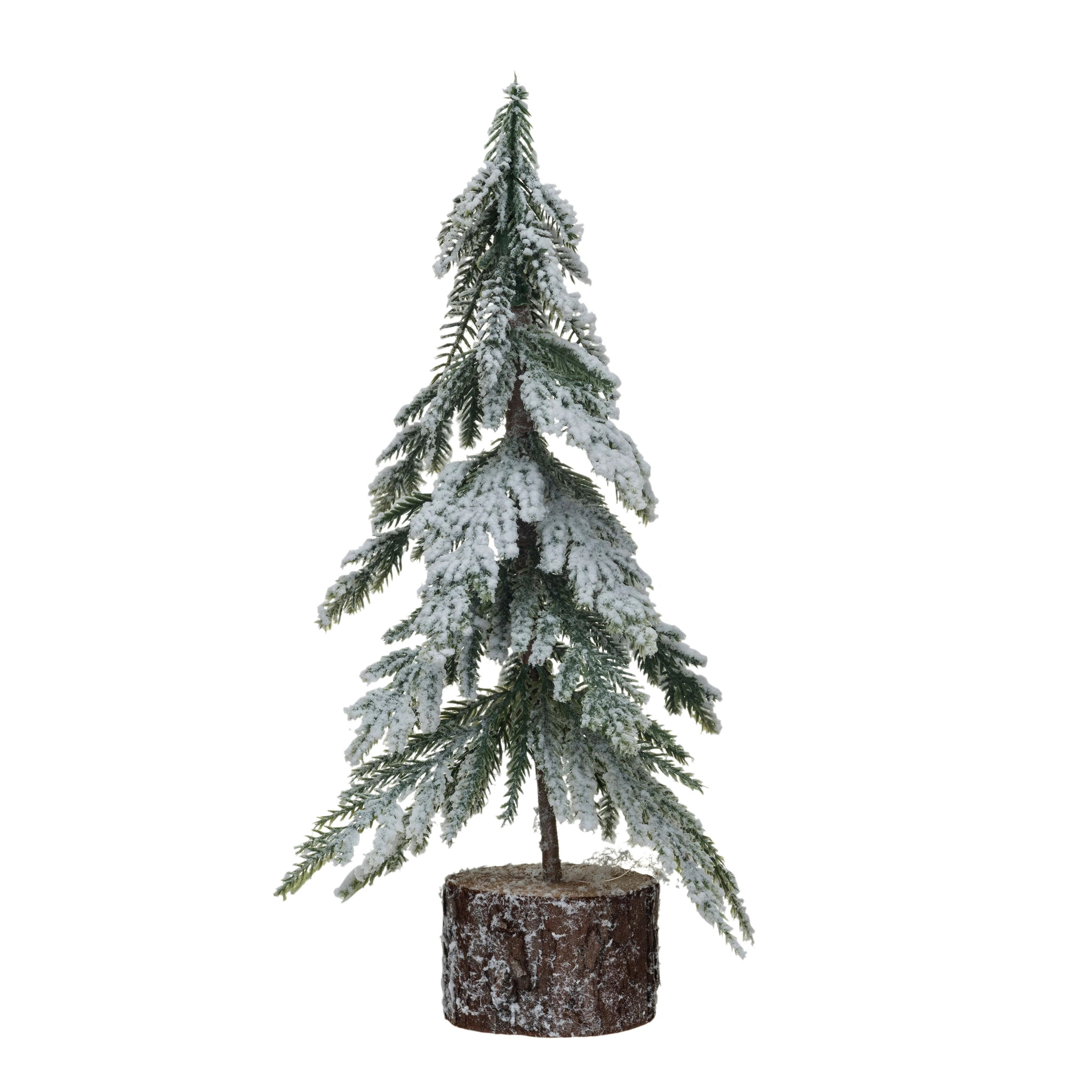 Faux Fir Tree With Base And Snow Finish | Wayfair North America
