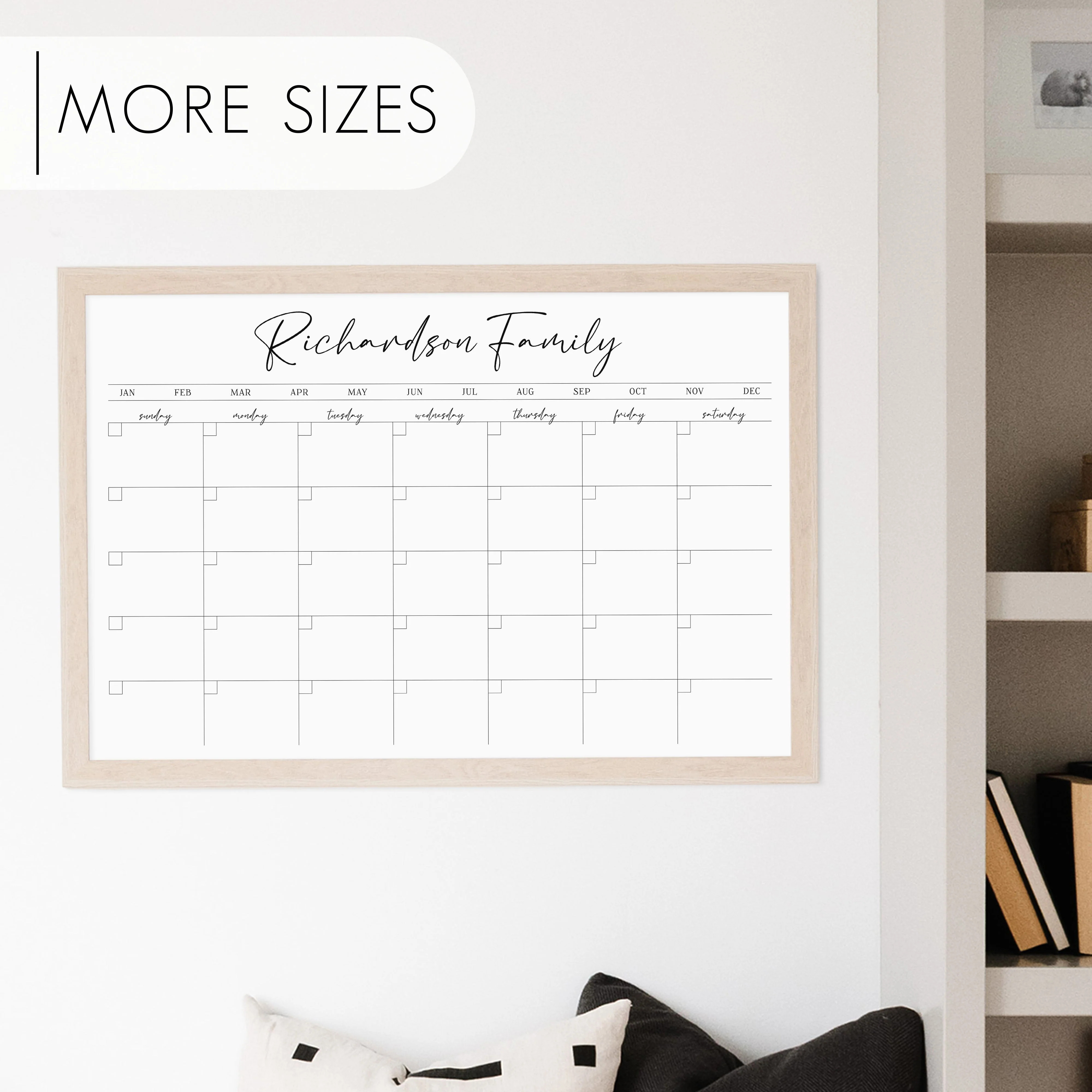 Monthly Framed Whiteboard Calendar | Horizontal Pennington | Circle and Square Decor 