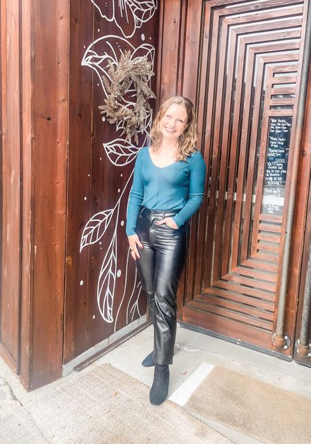 Sweater bodysuit and vegan leather pants from Abercrombie. Wearing a S in sweater and a 26s in the faux leather pants. Love how the sweater bodysuit makes it so easy to tuck into pants!



#LTKSeasonal #LTKFind #LTKHoliday