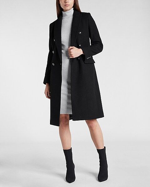 Double Breasted Wool-Blend Coat | Express