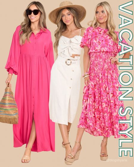 Vacation style maxi dress, sun hat, vacation dress, vacation outfit ideas 

#LTKFind #LTKSeasonal #LTKstyletip