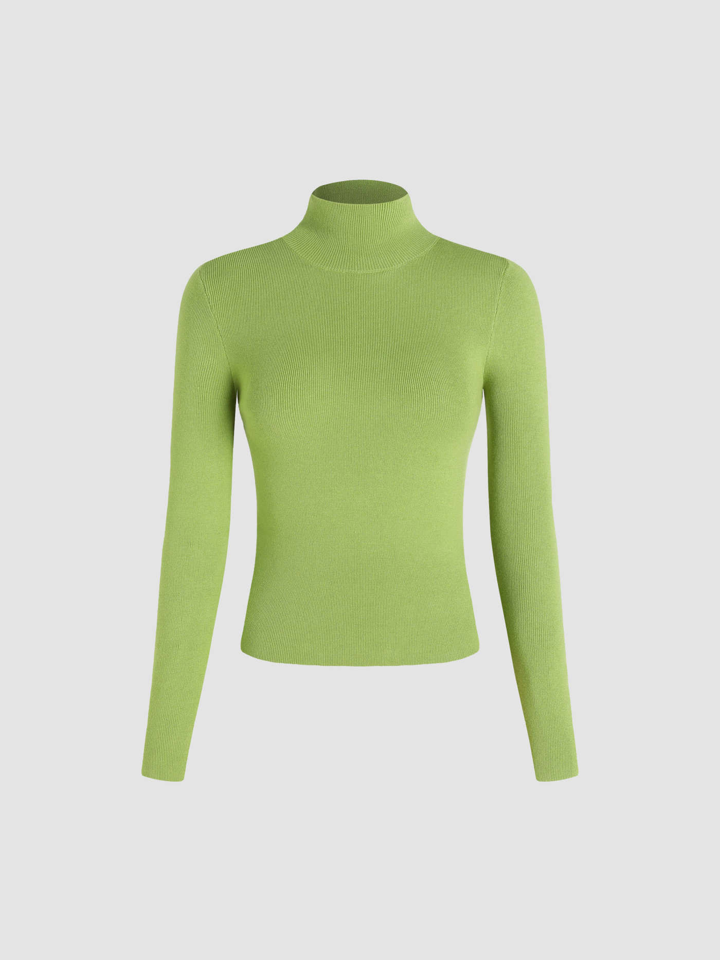 Solid High Neck Knitted Long Sleeve Top | Cider