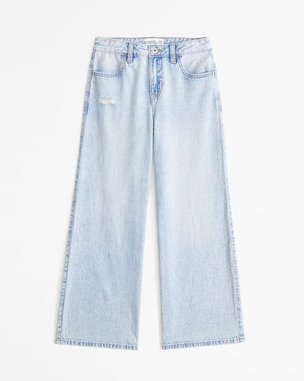 lightweight high rise ultra wide leg jeans | Abercrombie & Fitch (US)