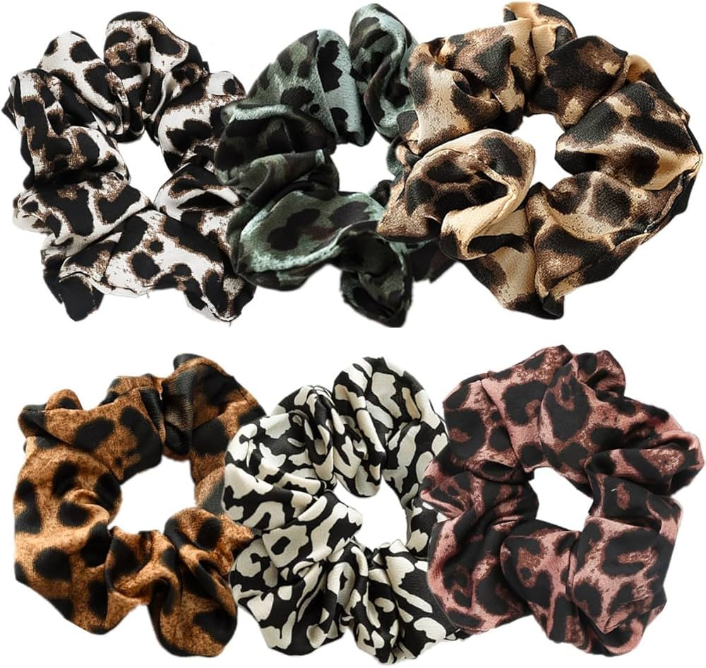 6 Pcs Satin Silk Hair Scrunchies Soft Hair Ties Fashion Hair Bands Hair Bow Ropes Hair Elastic Po... | Amazon (US)