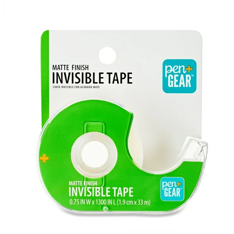 Pen+Gear Invisible Tape, .75" x 36 yd, Clear Matte Finish | Walmart (US)