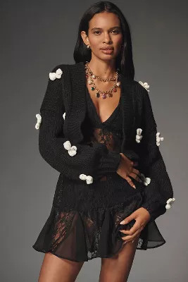 Maeve Bow Cropped Cardigan Sweater | Anthropologie (US)