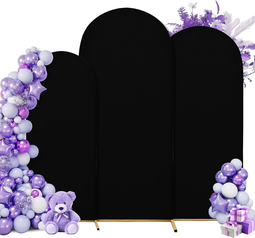 Wedding Arch Cover Spandex Arch Backdrop Cover (7.2FT,6.6FT,6FT) Set of 3 Arch Backdrop Cover Arc... | Amazon (US)
