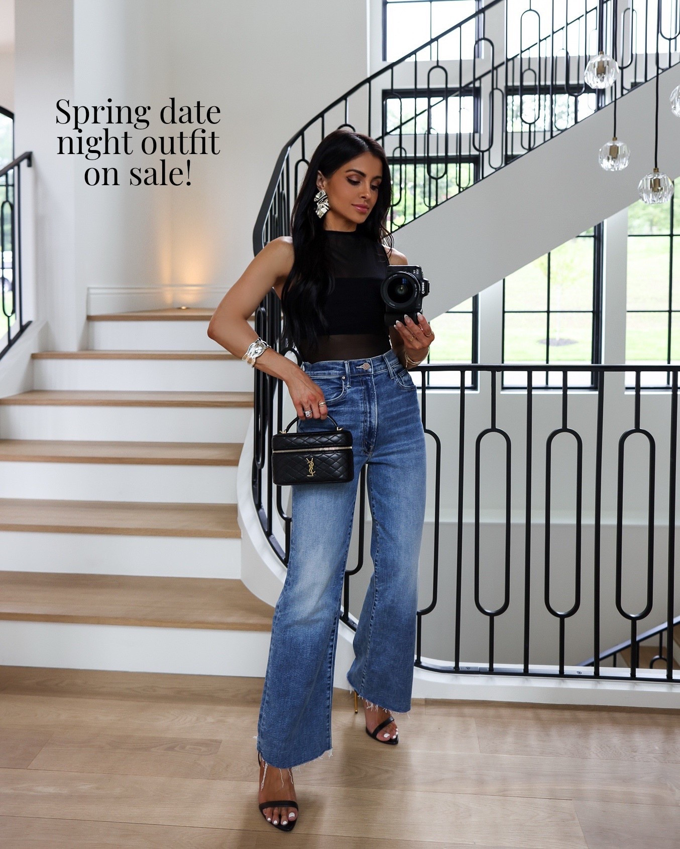 The Saks friends and family is here! You can save 25% off this spring date night outfit! Love the mesh bodysuit from Alice and Olivia and mother cropped jeans. Wearing an xs and 24 in the denim - linking more sale picks worth scooping up! 

#LTKSaleAlert #LTKPetite #LTKootd