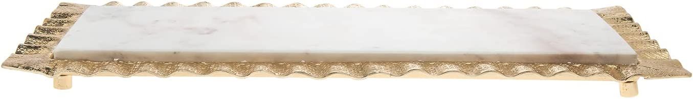 Marble Serving Tray for Appetizers Desserts Hors D'vour Dish Ripple Gold by Godinger | Amazon (US)