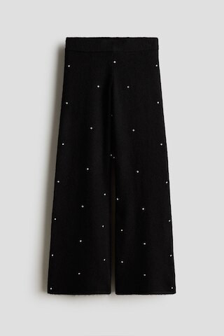 H & M - Knit Rhinestone-Detail Pants - Black | H&M (US + CA)