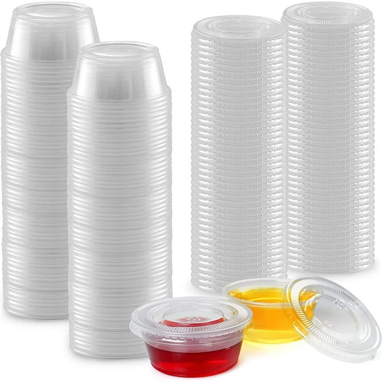 Simple Craft Jell-O Shot Cups with Lids Plastic Portion Cup Condiment Containers 3.25oz 50 Pack -... | Walmart (US)