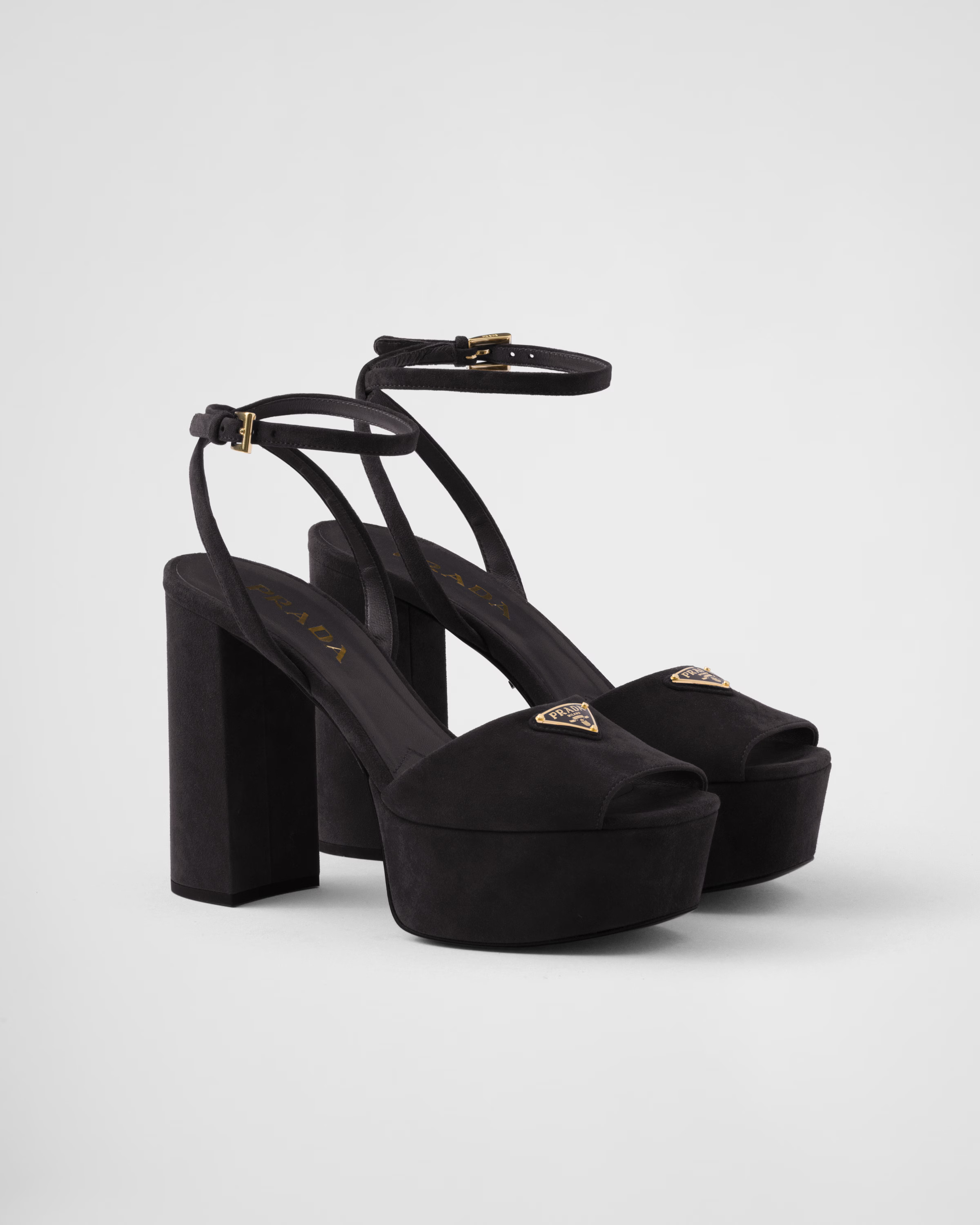 Suede platform sandals | Prada US