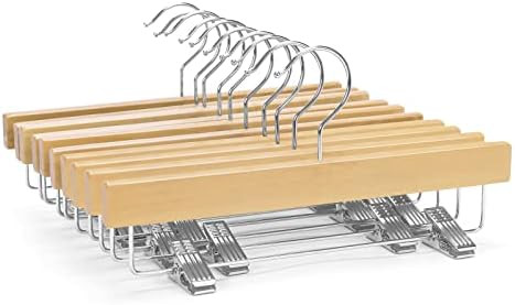 Nature Smile 11.8'' Kids Baby Toddler Children Solid Wooden Pants Hangers,Wood Skirts Hangers,Trouse | Amazon (US)