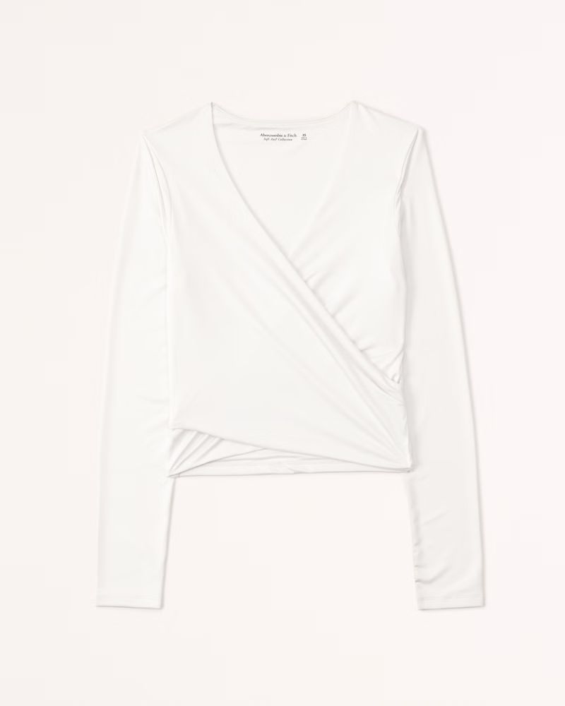 Long-Sleeve Wrap Top | Abercrombie & Fitch (US)