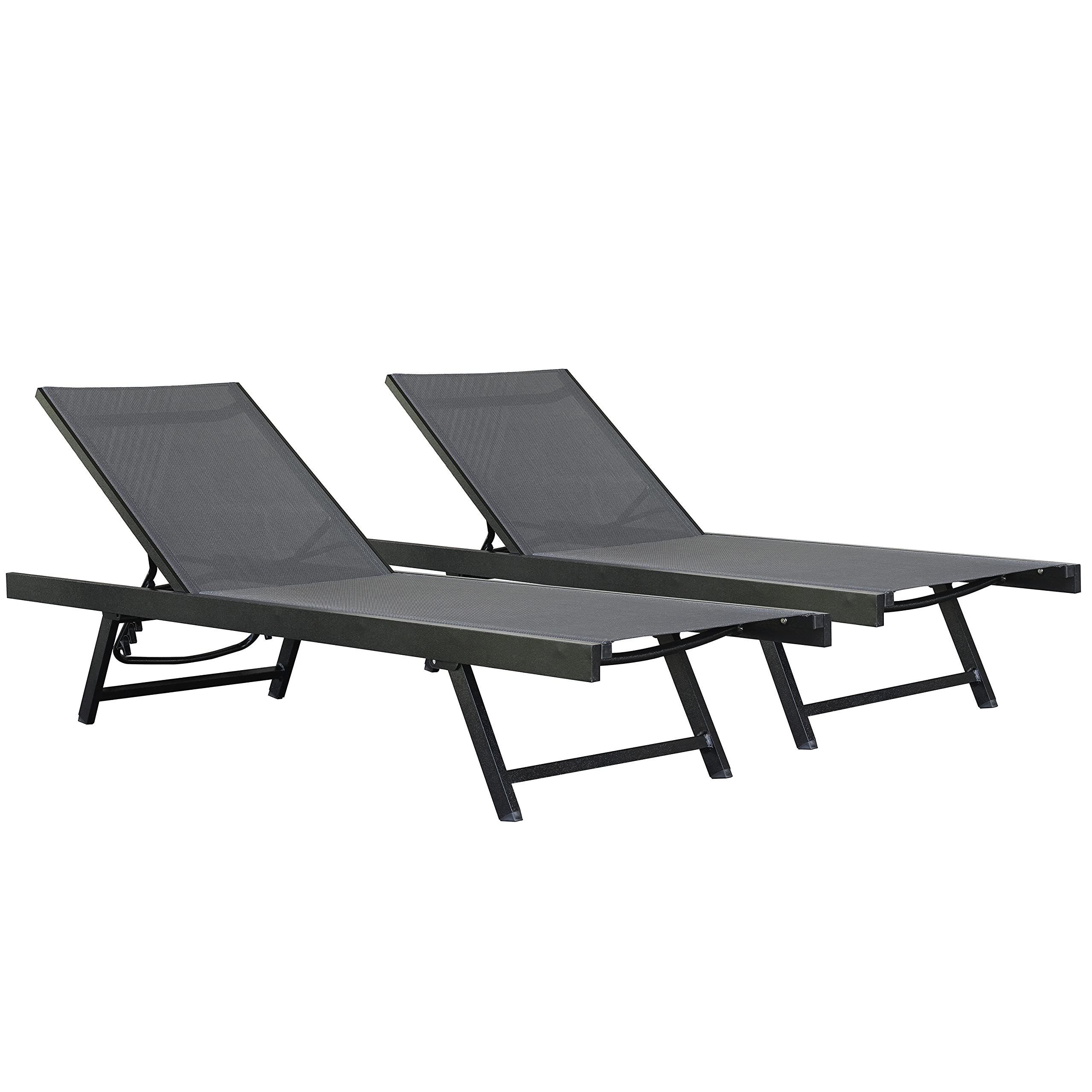 Vivere Aluminum Urban Sun Lounger 2 Pack, Full Recline, Made with Premium Durable Outdoor Fabric ... | Amazon (US)