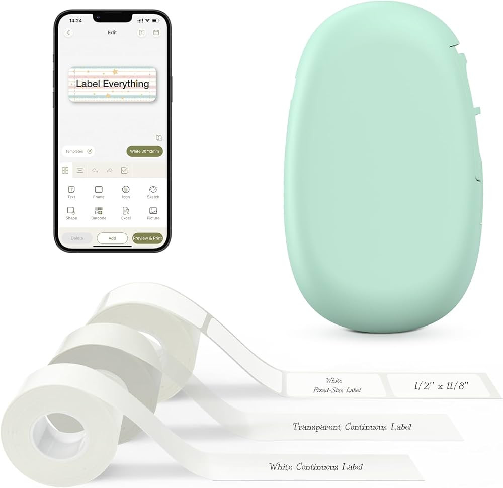 SUPVAN E10 Bluetooth Label Maker Machine with 3 Tapes, Continuous Waterproof Label, Versatile App... | Amazon (US)