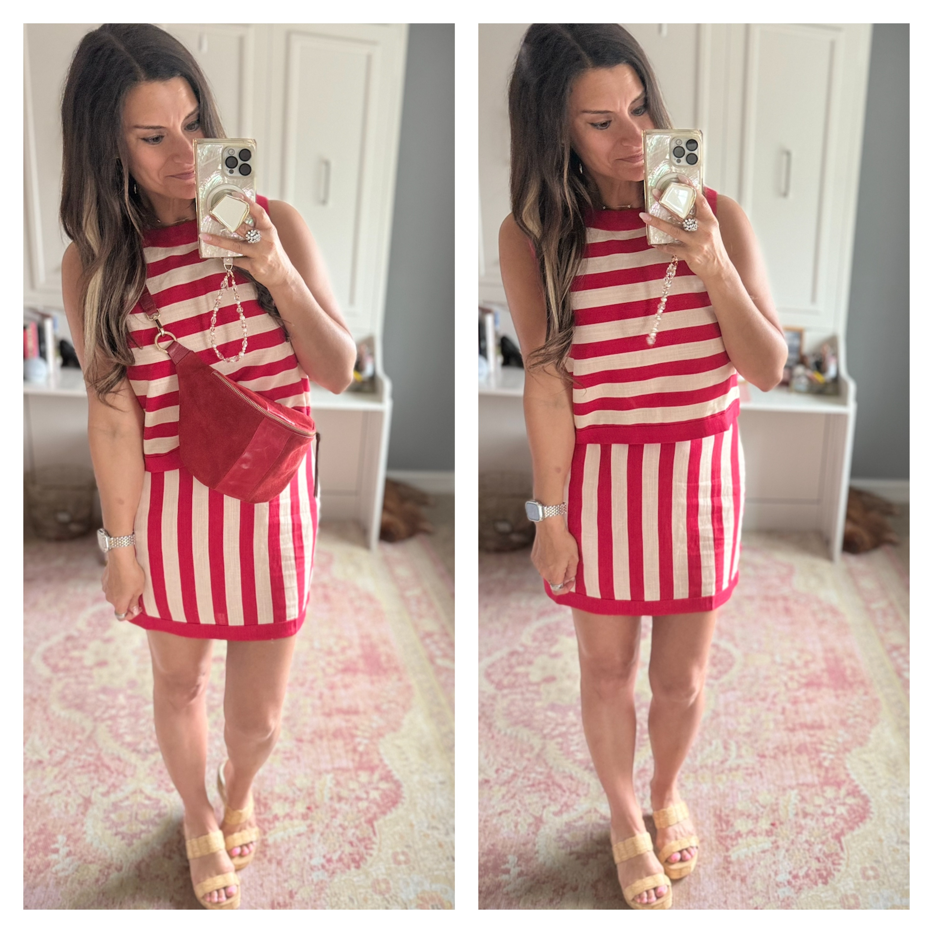 Red striped set for summer 

 