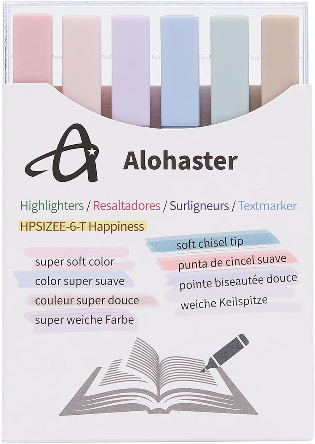 Alohaster HPSIZEE Aesthetic Cute Highlighters Mild Assorted Colors With Soft Chisel Tip, No Bleed... | Amazon (US)