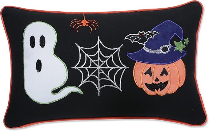 Pillow Perfect Indoor Halloween Boo Friends Lumbar Pillow, 12" x 19", Black | Amazon (US)