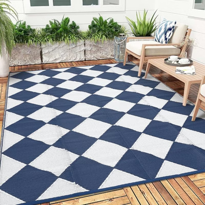Outdoor Rug Waterproof Reversible Rug Indoor Outdoor Area Rug Plastic Straw Rug Checkered Floor Mat Outside Carpet for Camping RV Backyard | Target