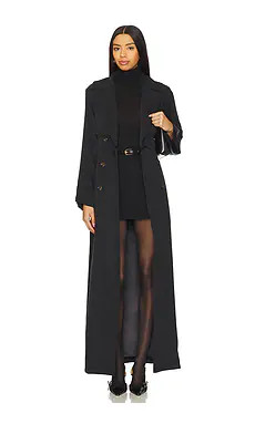 SNDYS Victoria Detachable Floor Length Trench in Black from Revolve.com | Revolve Clothing (Global)