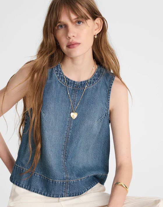 Boxy Shell Top in Airy Denim | Madewell