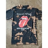 Rolling Stones Bleached T-Shirt | Rock Reverse Dye Acid Wash Shirt | Etsy (US)