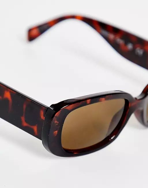 Selected Femme rectangle tortoiseshell sunglasses | ASOS (Global)