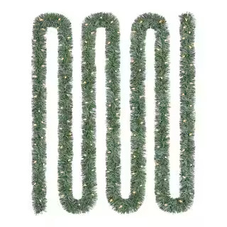 25 ft. LED Pre-Lit Roping Artificial Garland | The Home Depot