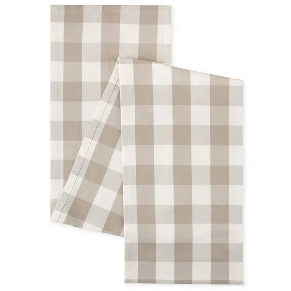 Mainstays Table Runner Beige Plaid, 14” x 72”, 100% Polyester | Walmart (US)