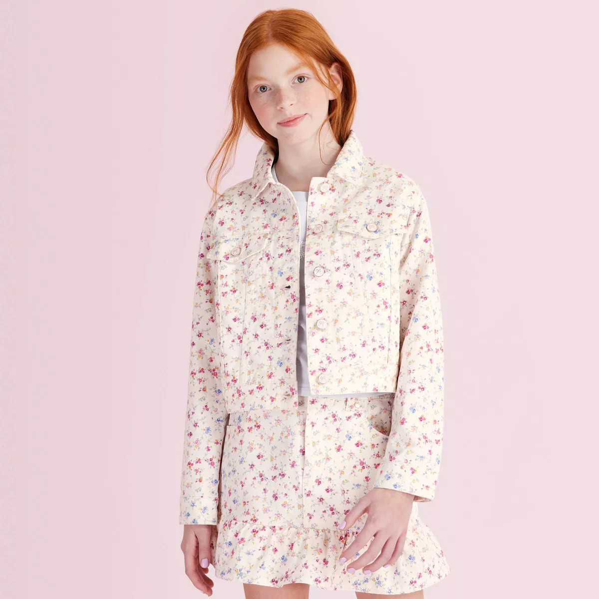 Girls' Grace Sunrise Patchwork Denim Jacket - LoveShackFancy x Target Cream L | Target