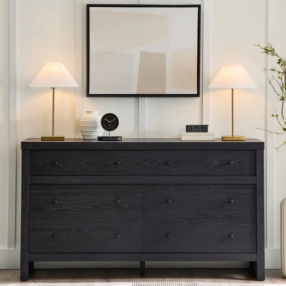 Better Homes & Gardens Ezra 64" Wide 6-Drawer Dresser, Rich Black Finish | Walmart (US)