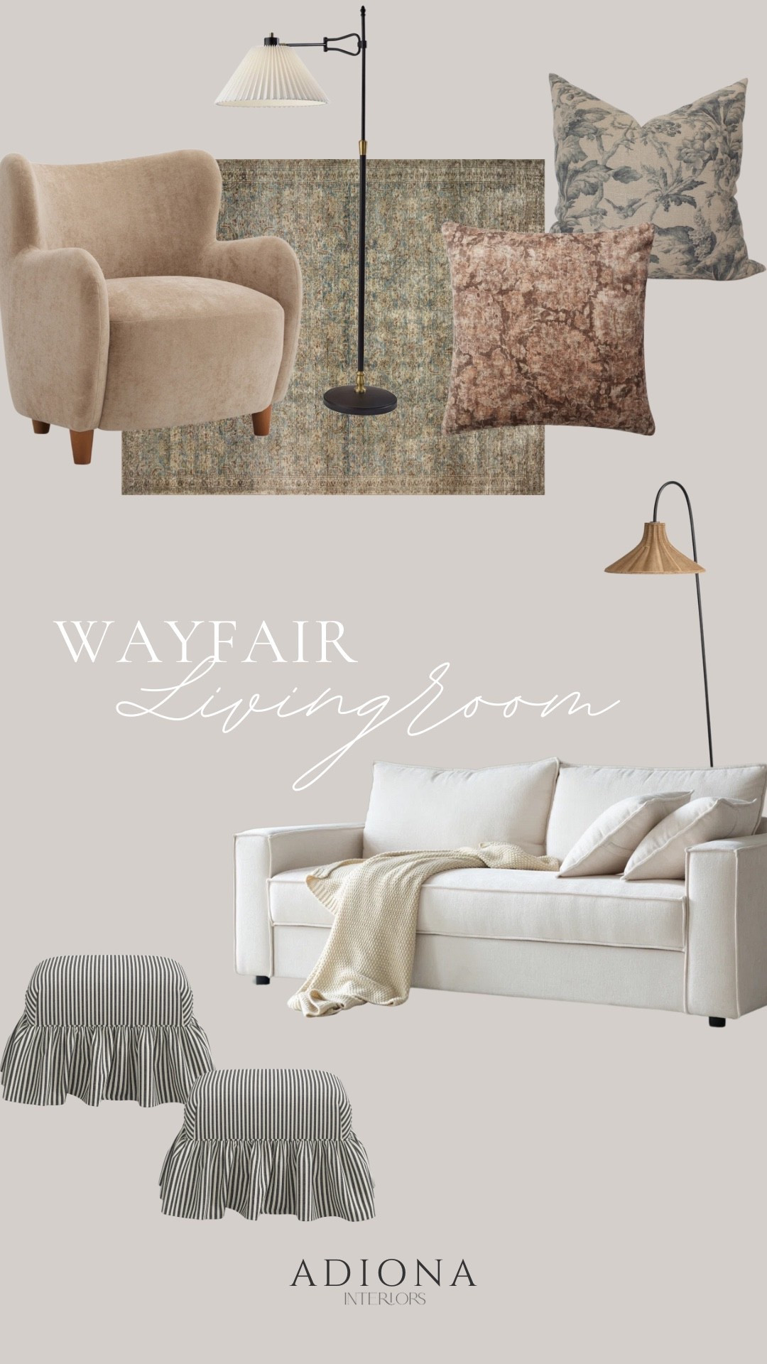 Wayfair living room 

Home finds, sofa, accent chair, floor lamp, ottoman , throw pillow 



#LTKSummerEdit #LTKHome #LTKSeasonal