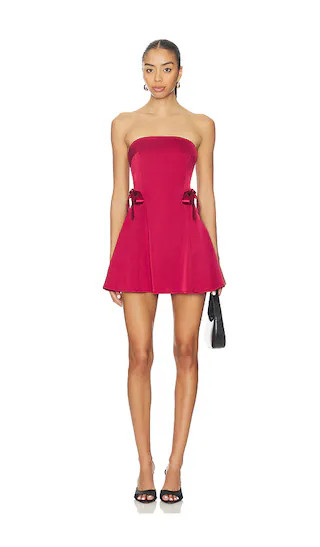 Lillie Mini Dress in Burgundy | Revolve Clothing (Global)