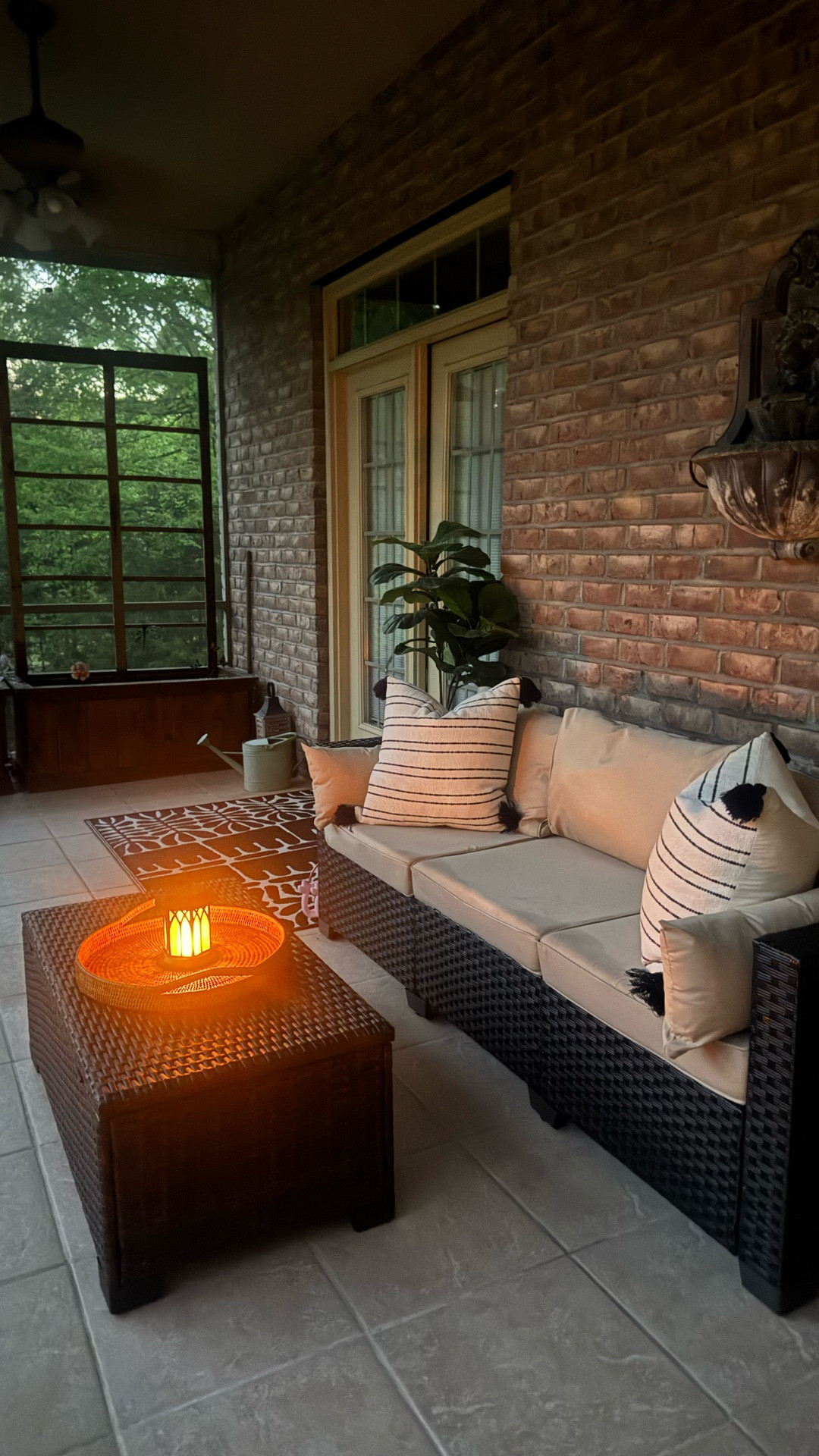 A little patio reset. My patio is a space of peace and tranquility. Small changes create big transformations. 🌿✨ By the way, these color lights have been fantastic! I’ve had them for over a year now and they light up every night!

#Patio #patiodecor #HomeVibes #OutdoorReset

Patio furniture 
Patio lighting
Spring patio


#LTKmomlife #LTKHome #LTKSeasonal